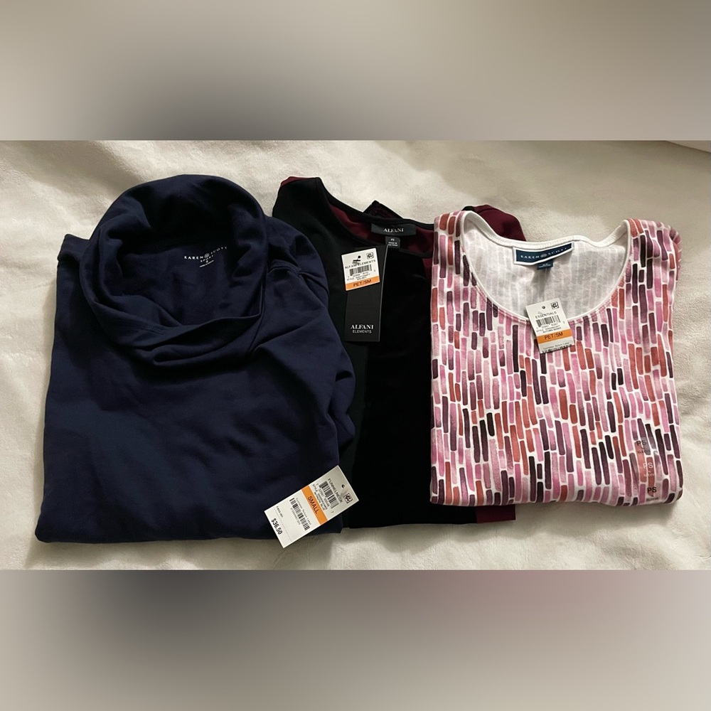 3pc Bundle NWT Alfani & Karen Scott Tops Size S/PS